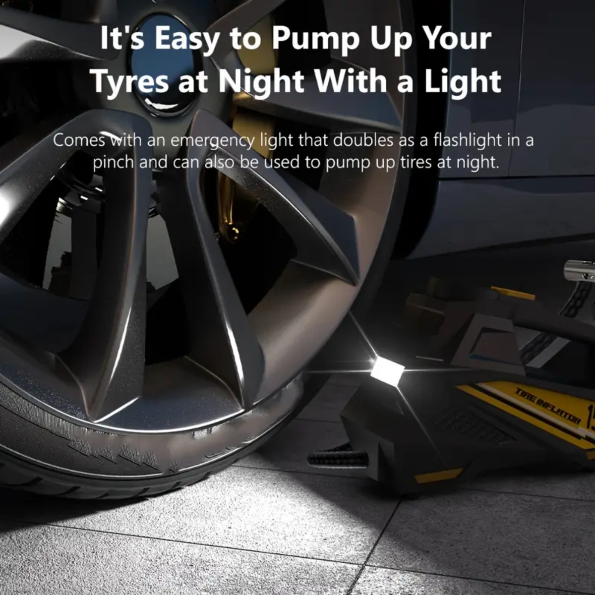 Digital Tire Inflator – 12V Portable Air Compressor Pump with LED Light & Digital Display, 150 PSI, for Cars, Motorcycles & Bicycles (Cigarette Lighter Port Powered)