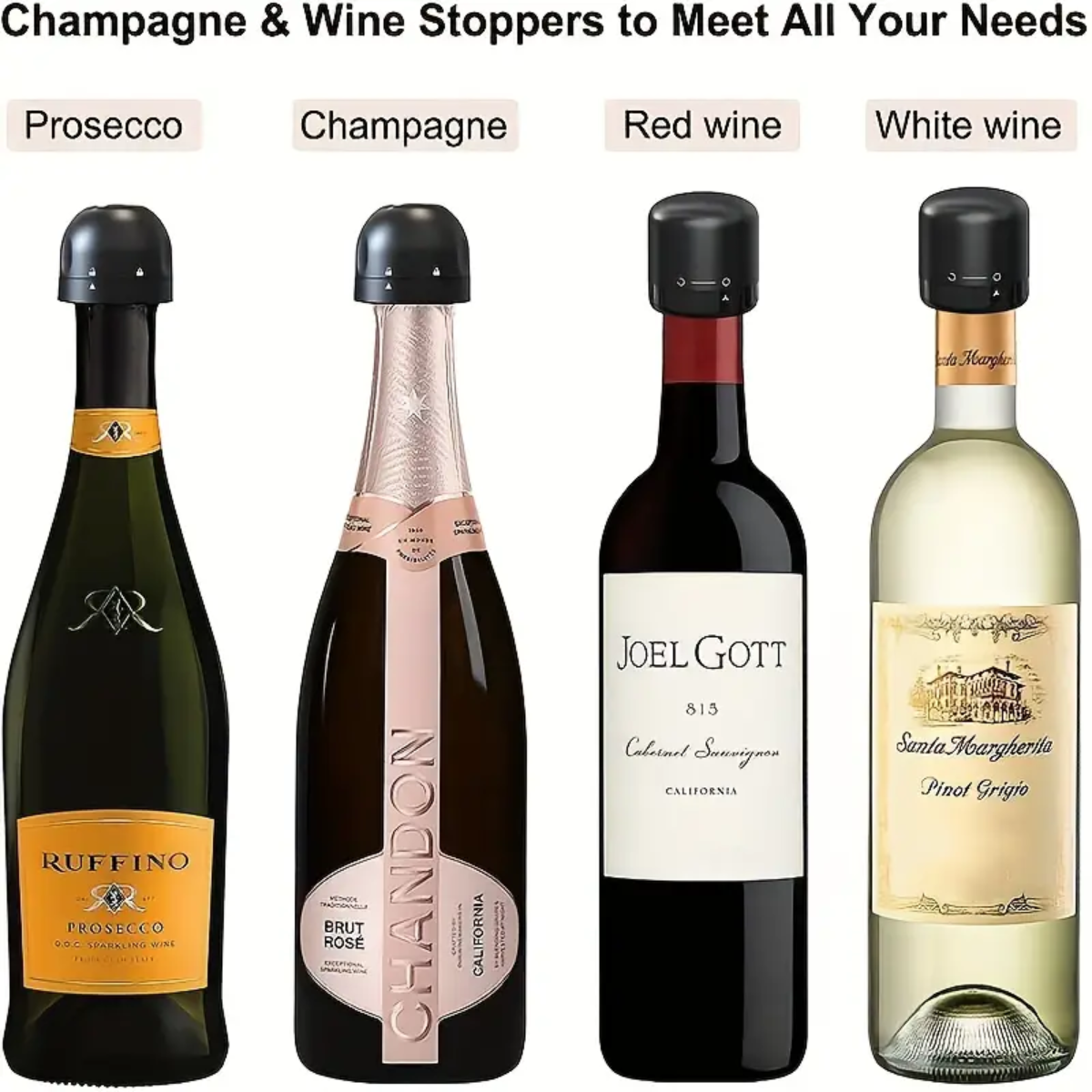 Vacuum Wine Bottle Stoppers – Reusable Leak-Proof Champagne & Wine Preservers for Home, Restaurants & Events (1pc/2pcs)