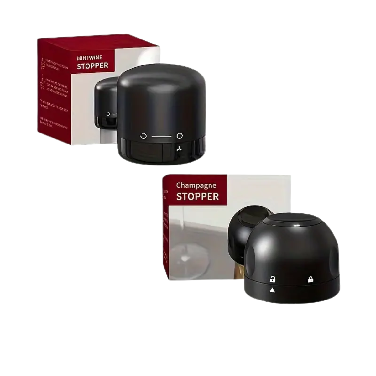 Vacuum Wine Bottle Stoppers – Reusable Leak-Proof Champagne & Wine Preservers for Home, Restaurants & Events (1pc/2pcs)