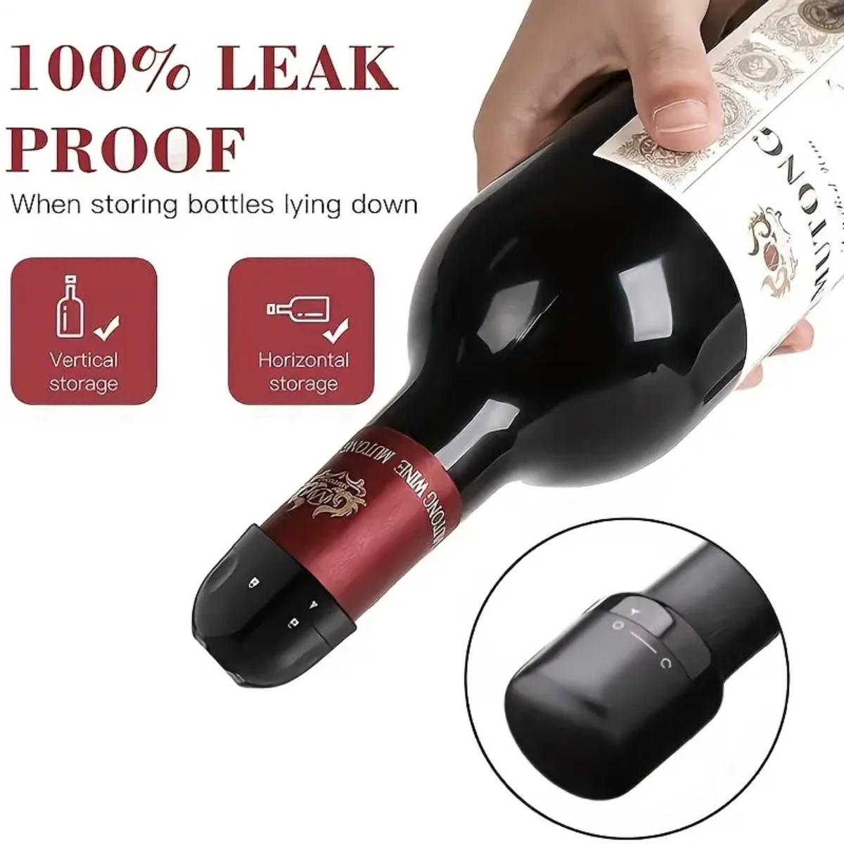 Vacuum Wine Bottle Stoppers – Reusable Leak-Proof Champagne & Wine Preservers for Home, Restaurants & Events (1pc/2pcs)