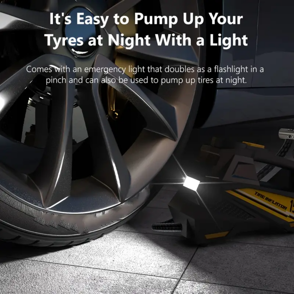 Digital Tire Inflator – 12V Portable Air Compressor Pump with LED Light & Digital Display, 150 PSI, for Cars, Motorcycles & Bicycles (Cigarette Lighter Port Powered)