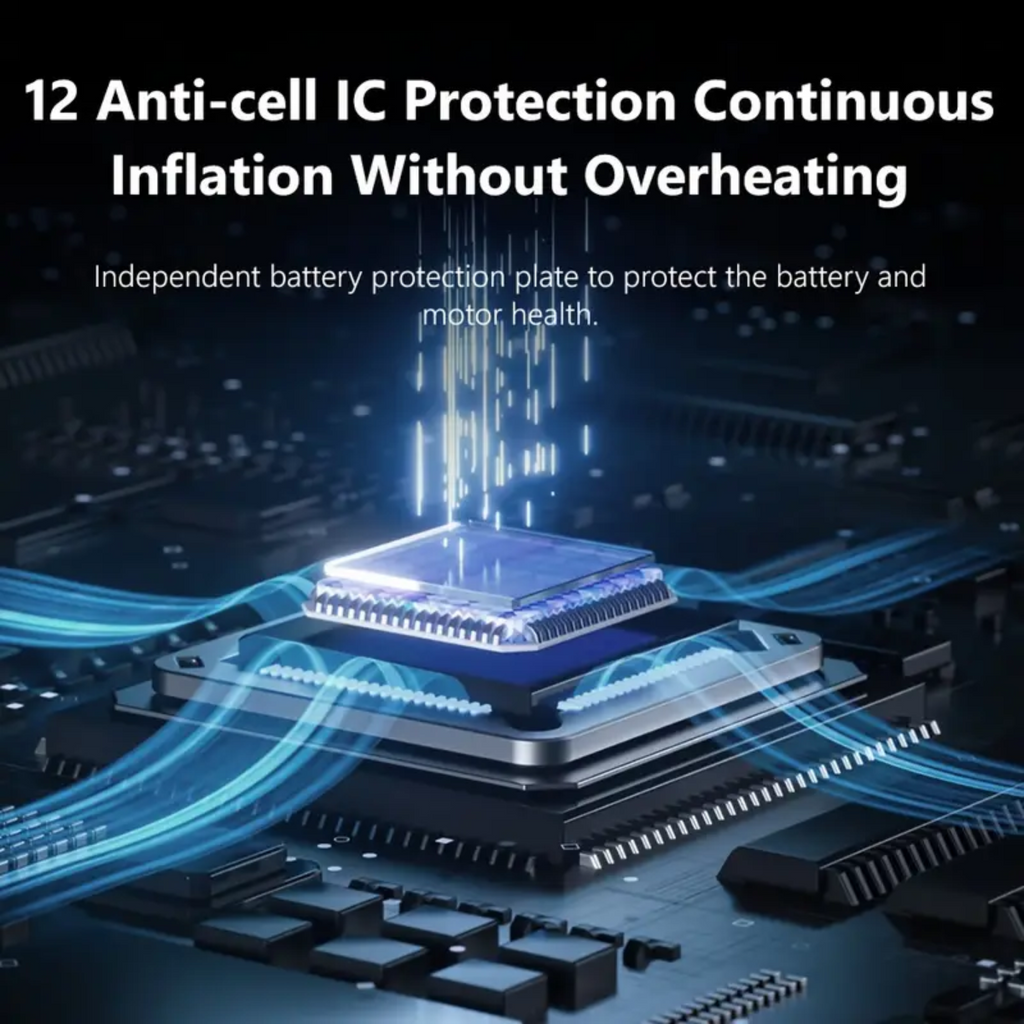 Digital Tire Inflator – 12V Portable Air Compressor Pump with LED Light & Digital Display, 150 PSI, for Cars, Motorcycles & Bicycles (Cigarette Lighter Port Powered)